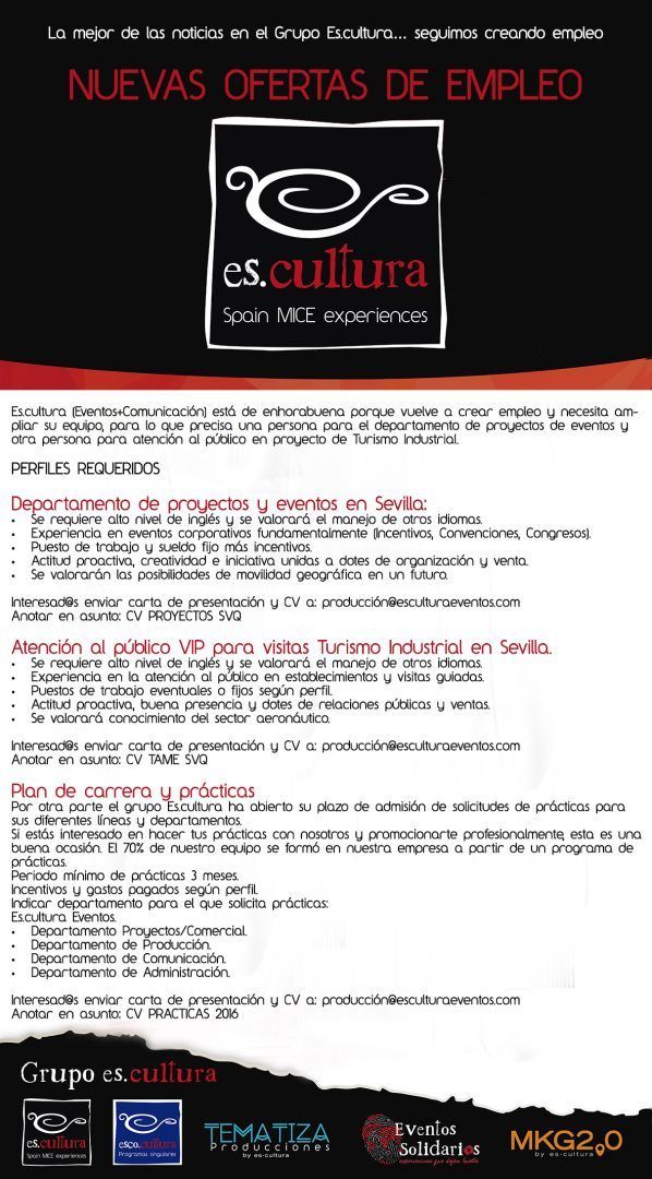ofertas empleo sector MICE y eventos